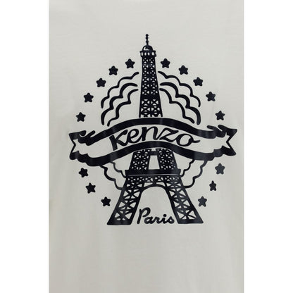 T-Shirt by Kenzo for men in cotton white & print showcases a chic silhouette, artfully detailed with a chic and for a chic finish.