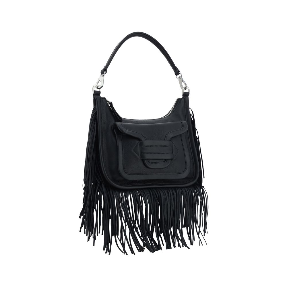 Shoulder Flap Bag by Pierre Hardy for women in bos taurus calf leather black features a effortless sophistication silhouette, secured by a snap, flap & zipper with ample and versatile shoulder-strap, adjustable-strap & handle for a effortless sophistication finish.