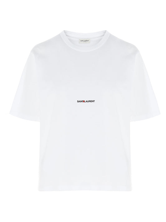 Saint Laurent White Cotton T-Shirt