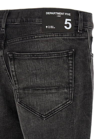Department 5 Black Cotton Cropped Jeans