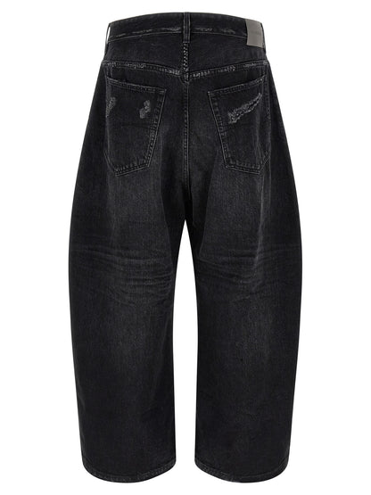Balenciaga Black Cotton Cropped Jeans