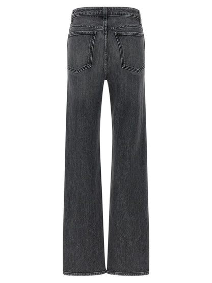 Khaite Gray Cotton Straight-Leg Jeans
