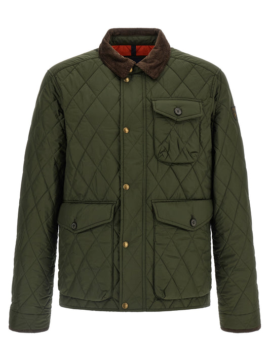 Overcoat by Polo Ralph Lauren for men in corduroy metal & polyester bicolour, green & olive presents a luxurious silhouette, showcasing a luxurious and sophisticated pockets for a premium, luxurious look.