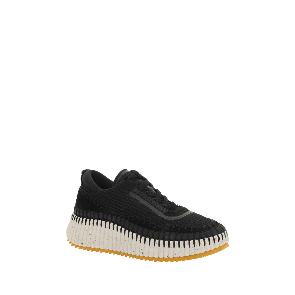 Chloé Women's Athletic Nylon Polyester & Cotton Sneakers - Black Monogram