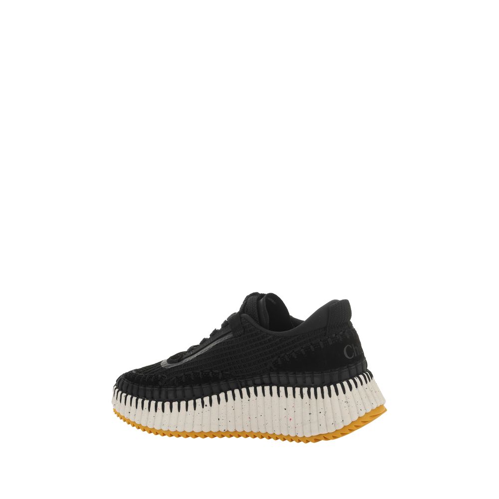 Chloé Women's Athletic Nylon Polyester & Cotton Sneakers - Black Monogram