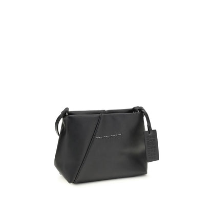 Shoulder Bag by MM6 for women in bos taurus calf leather black, white & signature features a effortless sophistication silhouette, secured by a with ample and versatile shoulder-strap & adjustable-strap for a effortless sophistication finish.