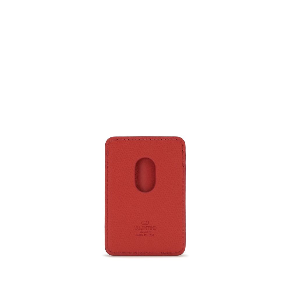 Cardholder Wallet by Valentino Garavani for women in bos taurus calf leather red & signature showcases a enchanting silhouette, artfully detailed with the signature style of the V Logo Bos Taurus Calf Leather Cardholder Wallet and functional card-organization.