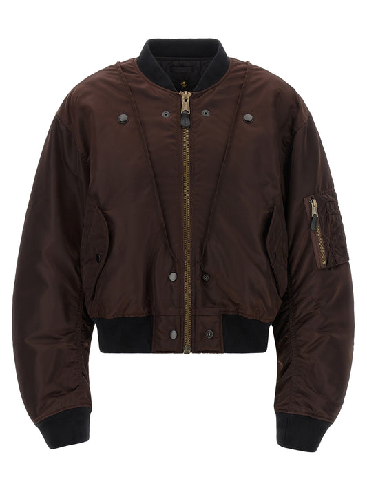 Bomber Jacket by Maison Margiela for women in modacrylic & polyamide black, brown & patterned features an on trend silhouette, showcasing refined pockets and a sophisticated for a truly on trend finish.