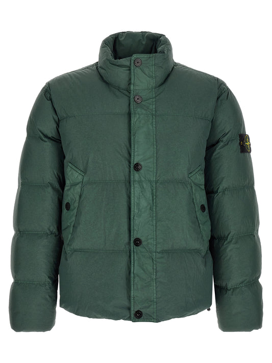 Puffer Jacket by Stone Island for men in nylon bicolour & green features an on trend silhouette, showcasing refined thermal, lightweight, pockets & insulated and a sophisticated for a truly on trend finish.