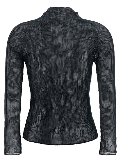 Issey Miyake Black Polyester Cardigan