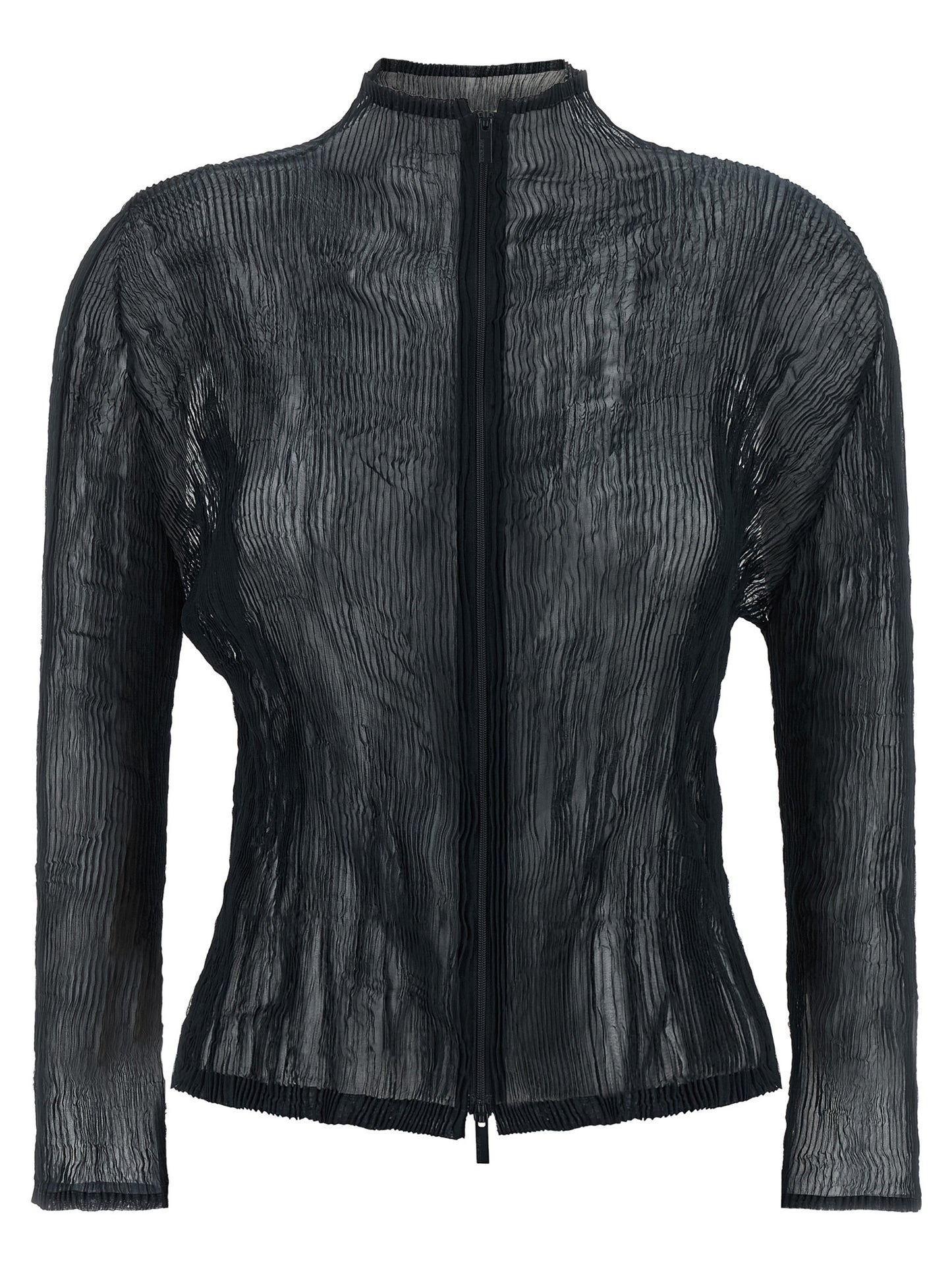 Issey Miyake Black Polyester Cardigan