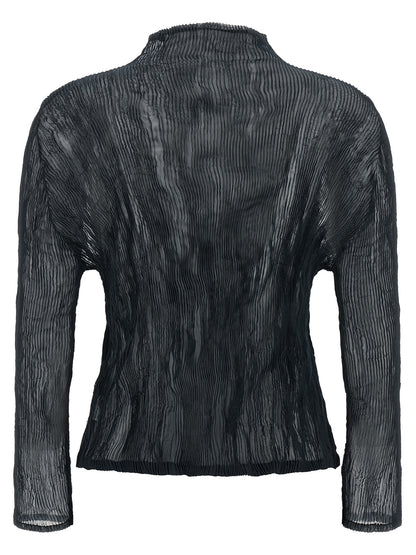 Issey Miyake Black Polyester Cardigan