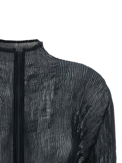Issey Miyake Black Polyester Cardigan