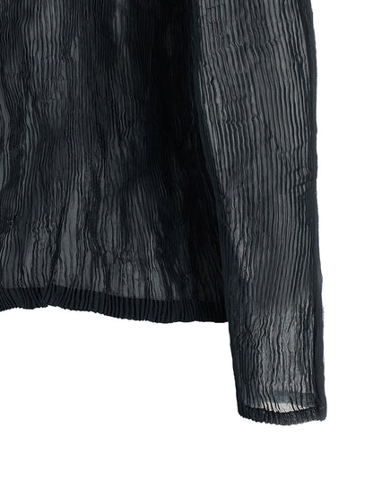 Issey Miyake Black Polyester Cardigan