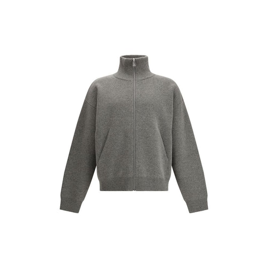 Cardigan by Axel Arigato for men in wool & nylon gray features an impeccable silhouette, showcasing a sophisticated high-collar neckline and long-sleeve detail for a truly impeccable finish.
