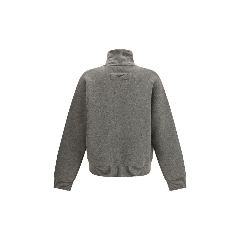 Cardigan by Axel Arigato for men in wool & nylon gray showcases a luxurious silhouette, meticulously detailed with a sophisticated high-collar neckline and for a refined finish.