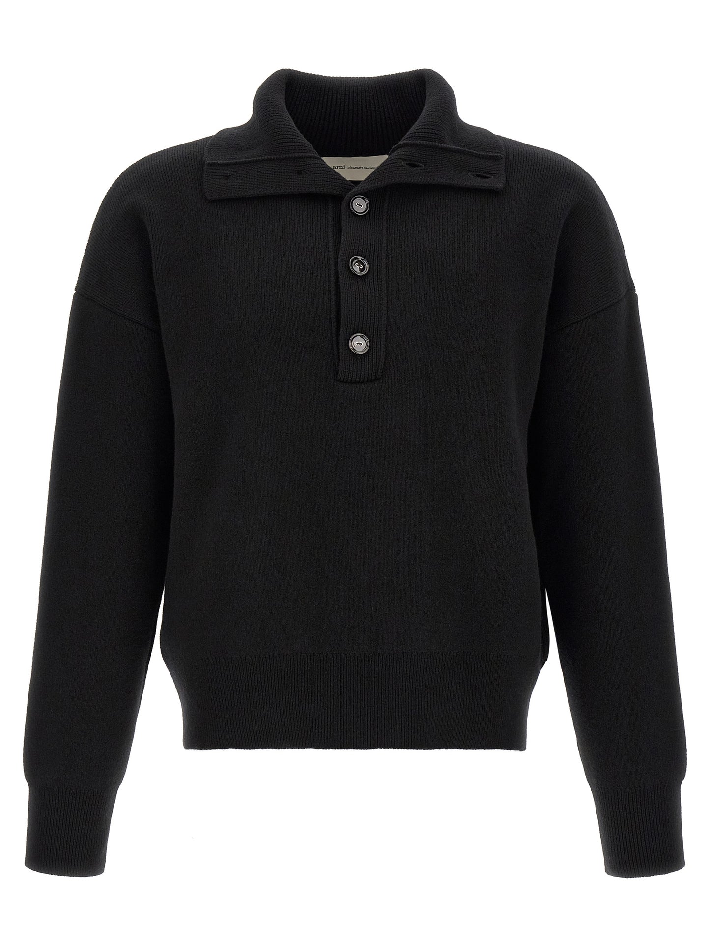 Ami Paris Black Wool Cardigan