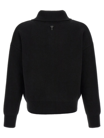 Ami Paris Black Wool Cardigan