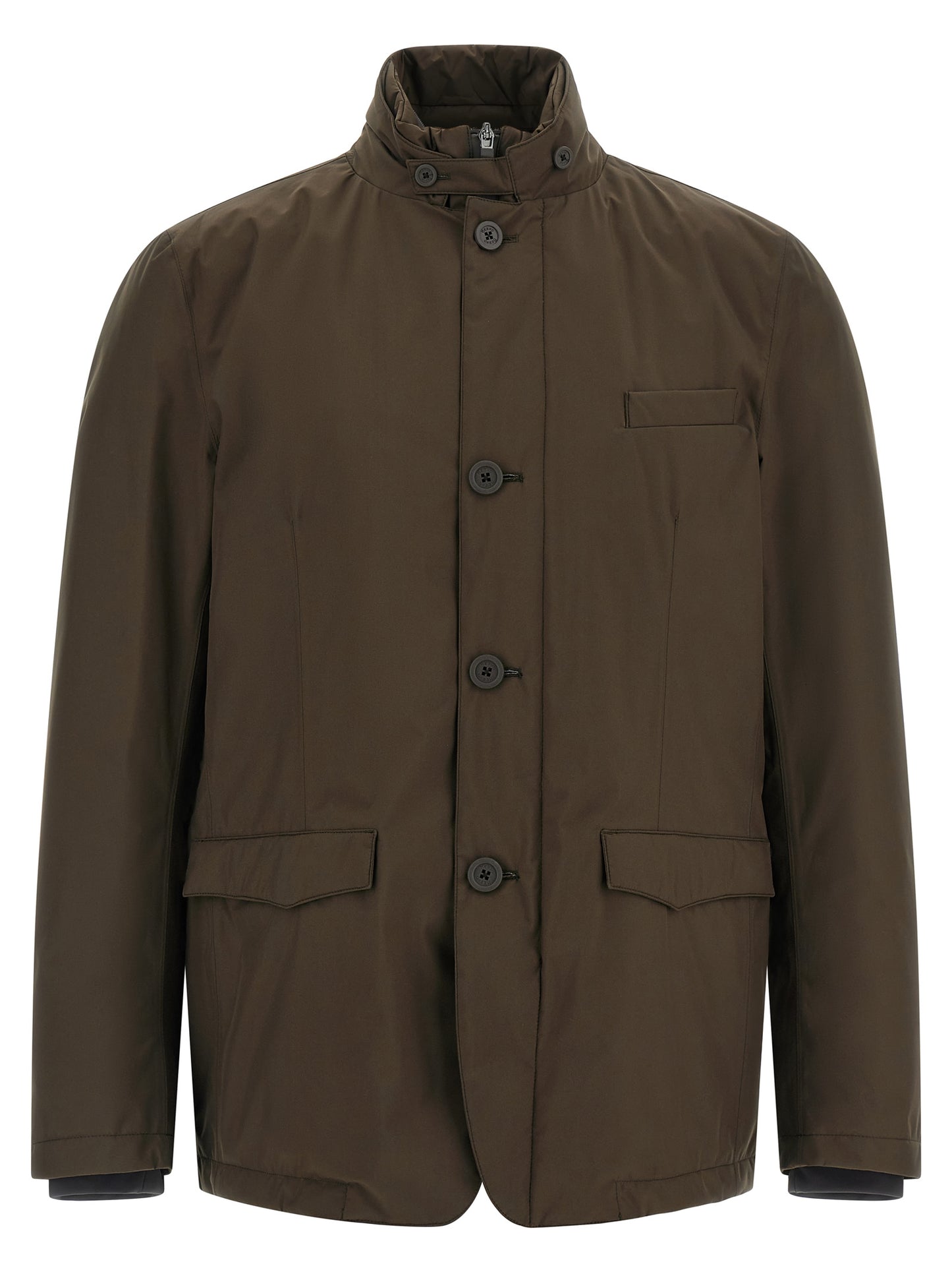Herno Brown Polyester Full-Length Jacket