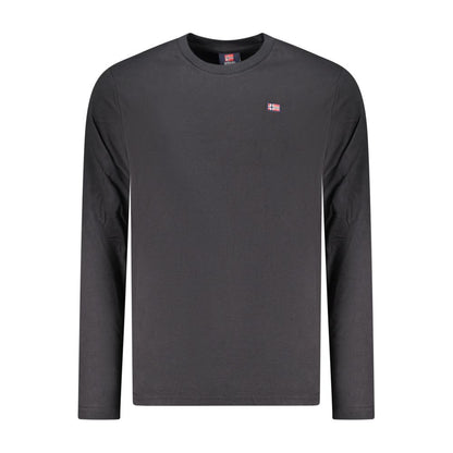 Activewear T-Shirt by Norway 1963 for men in cotton black features a versatile silhouette, showcasing a versatile crew neckline and long-sleeve detailed with high-performance for a premium look.