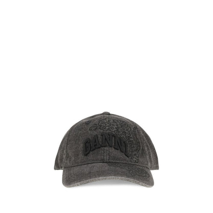 This Baseball Cap by Ganni for women in denim cotton gray presents a distinguished silhouette, meticulously showcasing the signature aesthetic and high-end profile of the Denim Cotton Baseball Cap.