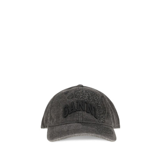 This Baseball Cap by Ganni for women in denim cotton gray presents a distinguished silhouette, meticulously showcasing the signature aesthetic and high-end profile of the Denim Cotton Baseball Cap.