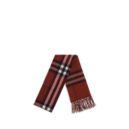 Scarf by Burberry for women in cashmere gradient, bordeaux & patterned showcases a on trend silhouette, artfully capturing the on trend essence of the Cashmere Shawl Rectangular Wrap Fringes Scarf design with a sophisticated finish.