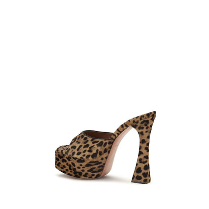 Platform Geometric Sandals by Amina Muaddi for women in bos taurus calf leather beige & print features an statuesque Pony Women's Bos Taurus Calf Leather Platform Geometric Sandals silhouette with a refined platform geometric-heel and elegant square toe style.