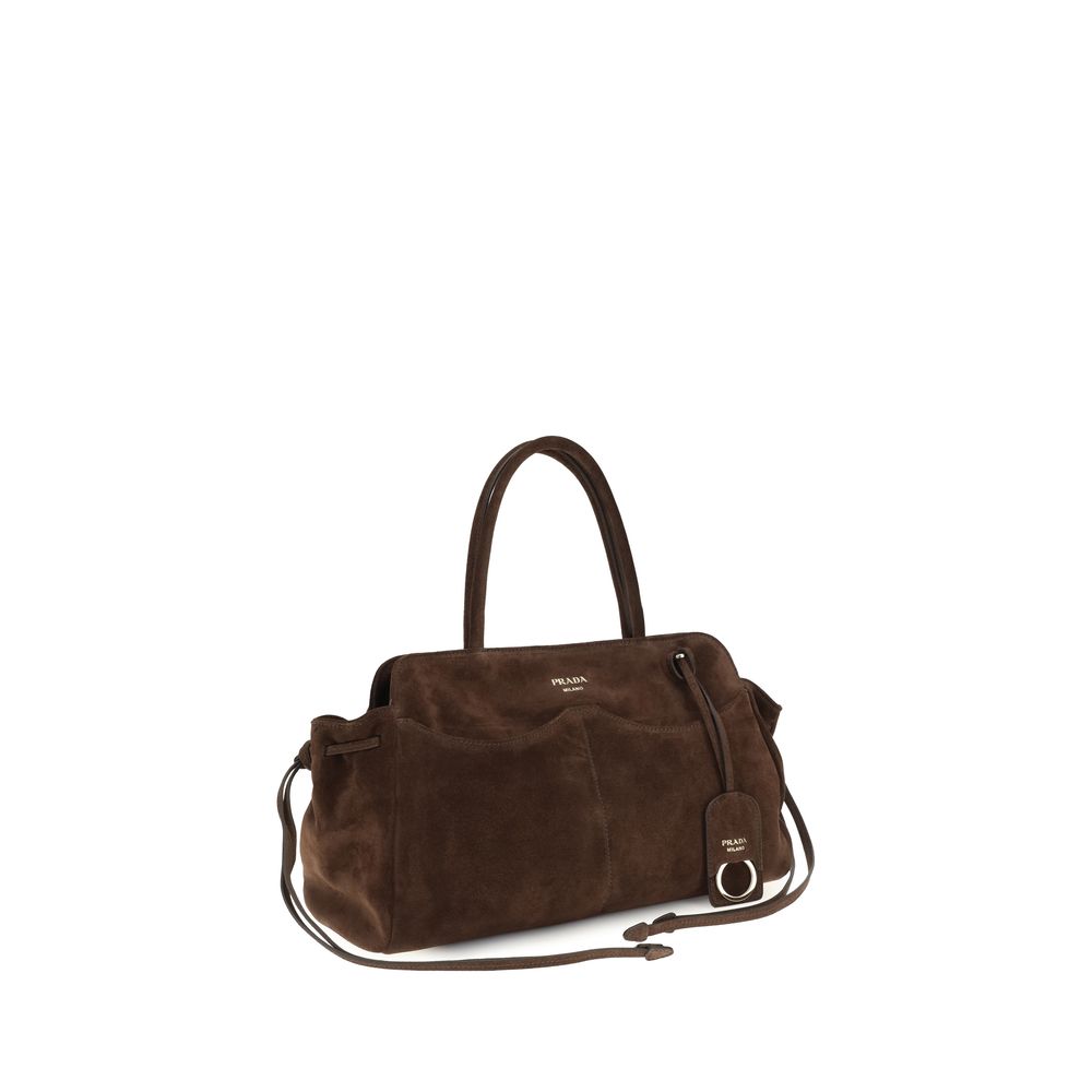 Large Shoulder Bag by Prada for women in nylon suede leather brown features a effortless sophistication silhouette, secured by a zipper with ample external-pockets and versatile shoulder-strap, adjustable-strap, detachable-strap & handle for a effortless sophistication finish.