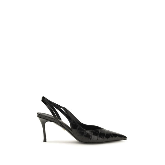 Stiletto Ankle Strap Slingback Pumps Heels by Ferragamo for women in bos taurus crocodile calf leather and black showcases a effortlessly elegant silhouette as Women's Bos Taurus Crocodile Calf Leather Stiletto Ankle Strap Slingback Pumps Heels, featuring a effortlessly elegant stiletto and a effortlessly elegant pointed toe style for an elegant look.
