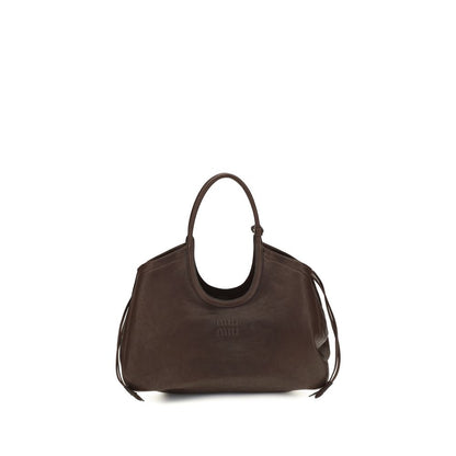 Shopper Handbag by Miu Miu for women in nappa leather & cotton brown & gold features a exquisite silhouette, showcasing a secure zipper & magnetic and exquisite with versatile handle for a exquisite finish.