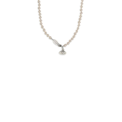 Necklace by Vivienne Westwood for women in bos taurus calfskin leather beige, gold, lavender, pearl & signature features an lustrous silhouette, showcasing the lustrous [Neckline design] and Orb Women's Gold Brass Pearls & Enamel Necklace for a sophisticated, premium look.