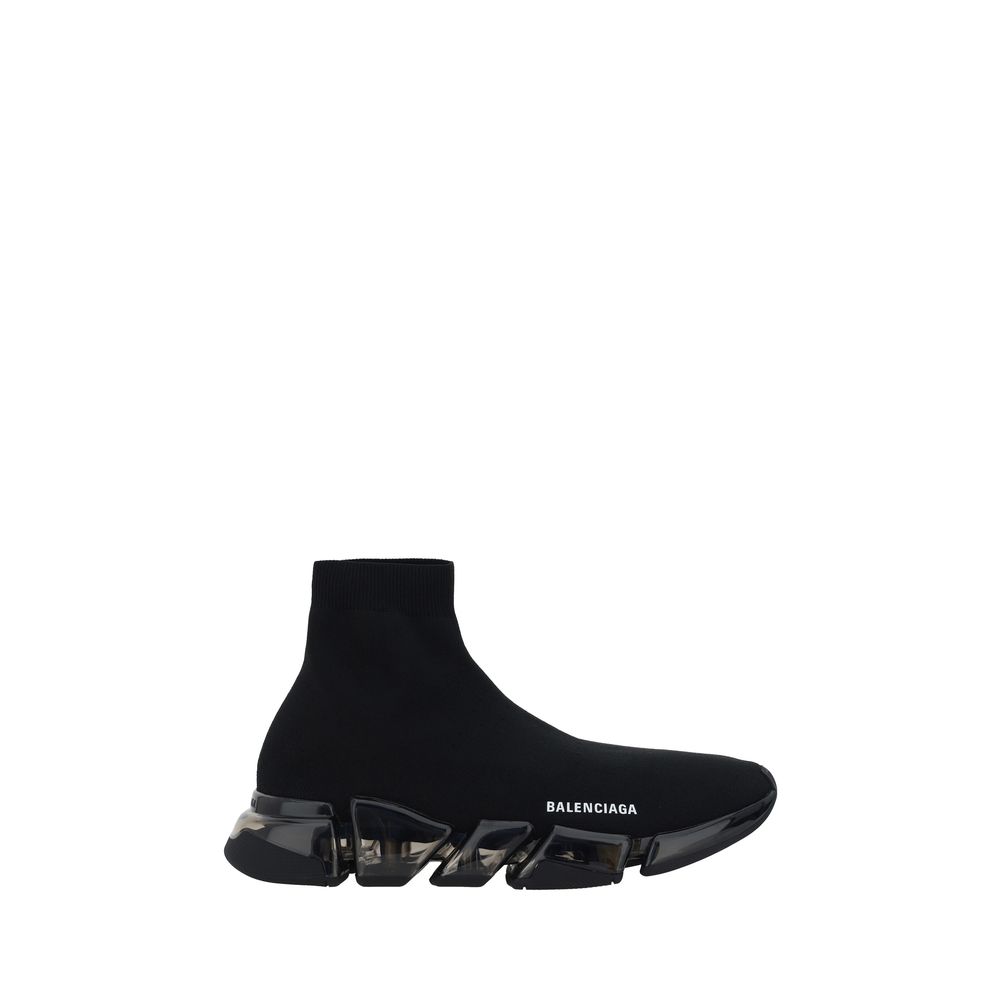 Balenciaga Men's Slip On Sock Nylon & Polyester Athletic Sneakers - Black Signature