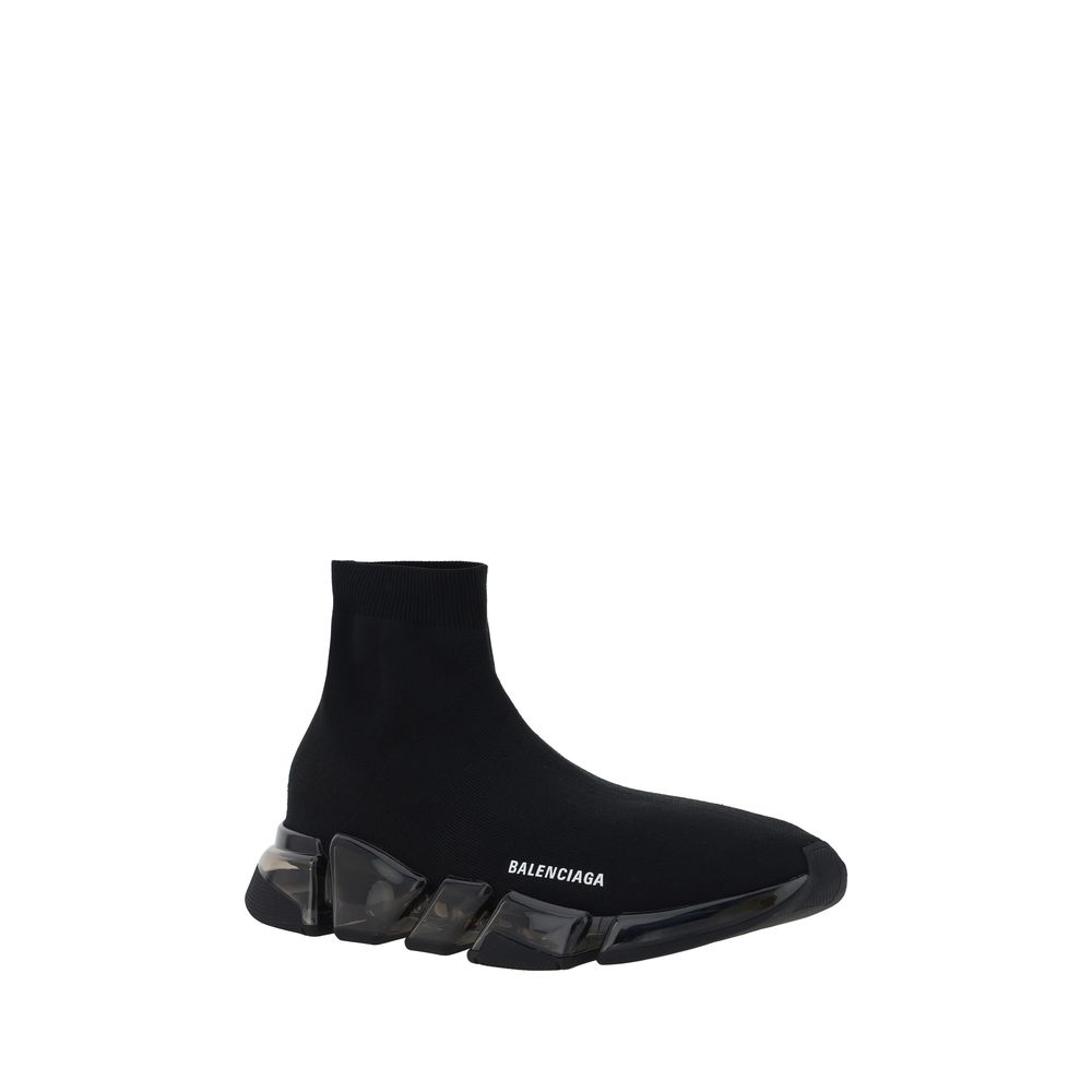 Balenciaga Men's Slip On Sock Nylon & Polyester Athletic Sneakers - Black Signature