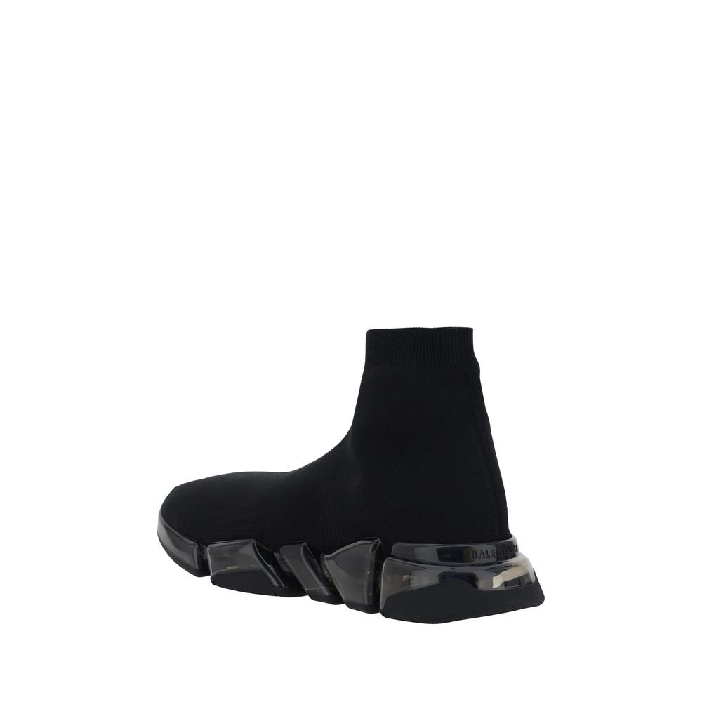 Balenciaga Men's Slip On Sock Nylon & Polyester Athletic Sneakers - Black Signature