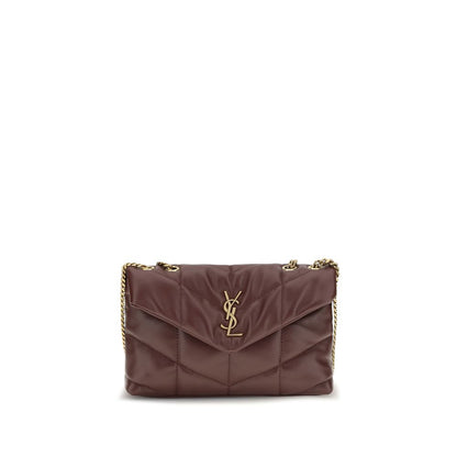 Compact Shoulder Flap Bag by Saint Laurent for women in lambskin leather bordeaux presents a versatile silhouette, showcasing a secure flap & magnetic and versatile with versatile shoulder-strap for a sophisticated look.