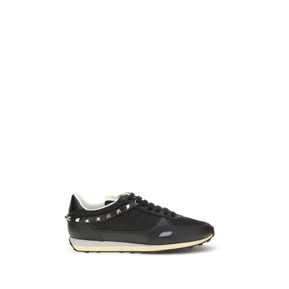 Athletic Sneakers by Valentino Garavani for men in bos taurus calf leather & nylon black & signature features an timeless silhouette from the V Logo Men's Athletic Bos Taurus Calf Leather & Nylon Sneakers collection, showcasing a timeless athletic style for a timeless look.