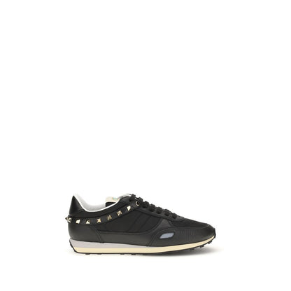 Athletic Sneakers by Valentino Garavani for men in bos taurus calf leather & nylon black & signature features an timeless silhouette from the V Logo Men's Athletic Bos Taurus Calf Leather & Nylon Sneakers collection, showcasing a timeless athletic style for a timeless look.