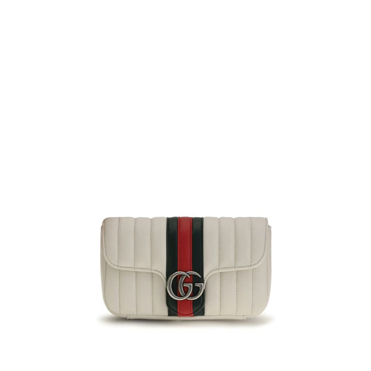 Small Shoulder Bag by Gucci for women in nappa leather green, palladium, red, white & striped presents a versatile silhouette, showcasing a secure and versatile with versatile shoulder-strap & detachable-strap for a sophisticated look.