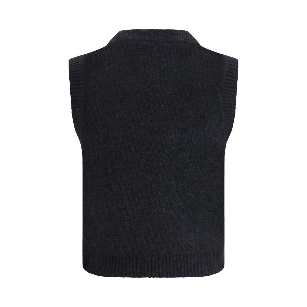 Sweater by Ganni for women in polyamide wool black & signature features an polished silhouette, showcasing refined and a sophisticated round neckline for a truly polished finish.