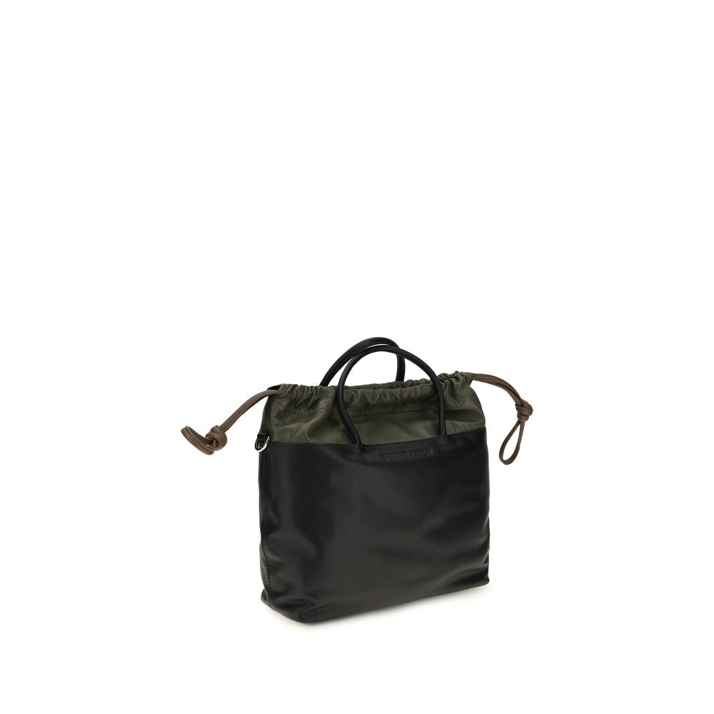 Shoulder Drawstring Bag by Pierre Hardy for women in bos taurus calf leather black features a distinguished silhouette, showcasing a secure drawstring and distinguished with versatile shoulder-strap & handle for a distinguished finish.