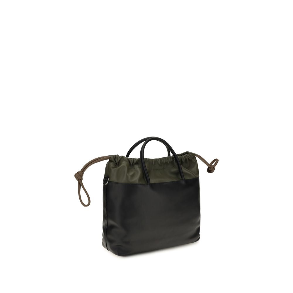 Shoulder Drawstring Bag by Pierre Hardy for women in bos taurus calf leather black features a enviable silhouette, showcasing a secure drawstring, ample , and enviable shoulder-strap & handle for a enviable finish.