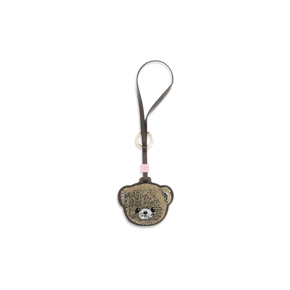 Keychain by Ganni for women in bos taurus calf leather beige & gold showcases a sleek silhouette, detailed with a and finished with .
