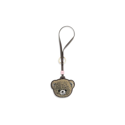 Keychain by Ganni for women in bos taurus calf leather beige & gold showcases a sleek silhouette, detailed with a and finished with .