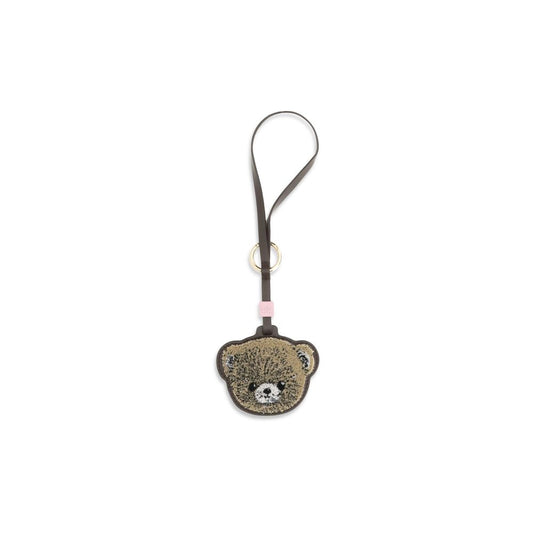Keychain by Ganni for women in bos taurus calf leather beige & gold showcases a sleek silhouette, detailed with a and finished with .