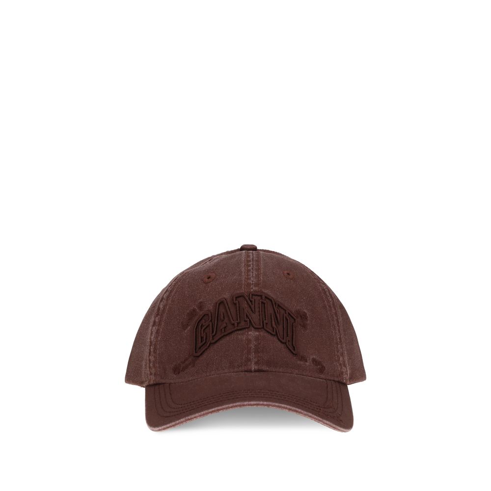 Baseball Cap by Ganni for women in cotton bordeaux features an artisanal silhouette, showcasing the artisanal Cotton Baseball Cap design with a refined, artisanal finish.