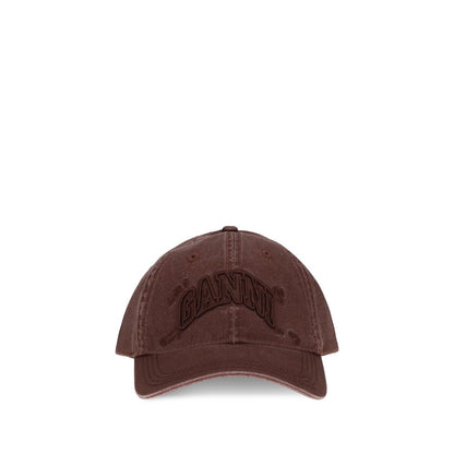 Baseball Cap by Ganni for women in cotton bordeaux features an artisanal silhouette, showcasing the artisanal Cotton Baseball Cap design with a refined, artisanal finish.
