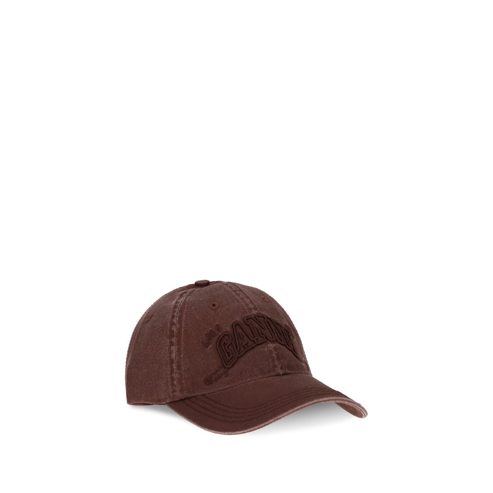 Baseball Cap by Ganni for women in cotton bordeaux features a distinguished silhouette, showcasing the distinguished design of the Cotton Baseball Cap for a sophisticated, elevated look.