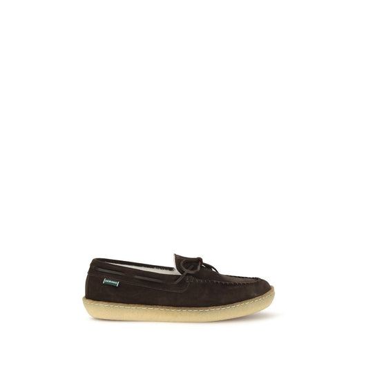 Boat Loafer Slip-On Shoes by Sebago for men in bos taurus calf suede leather brown features an ergonomic silhouette, perfectly showcasing Men's Bos Taurus Calf Suede Leather Boat Loafer Slip-On Shoes with its distinct and elegant .
