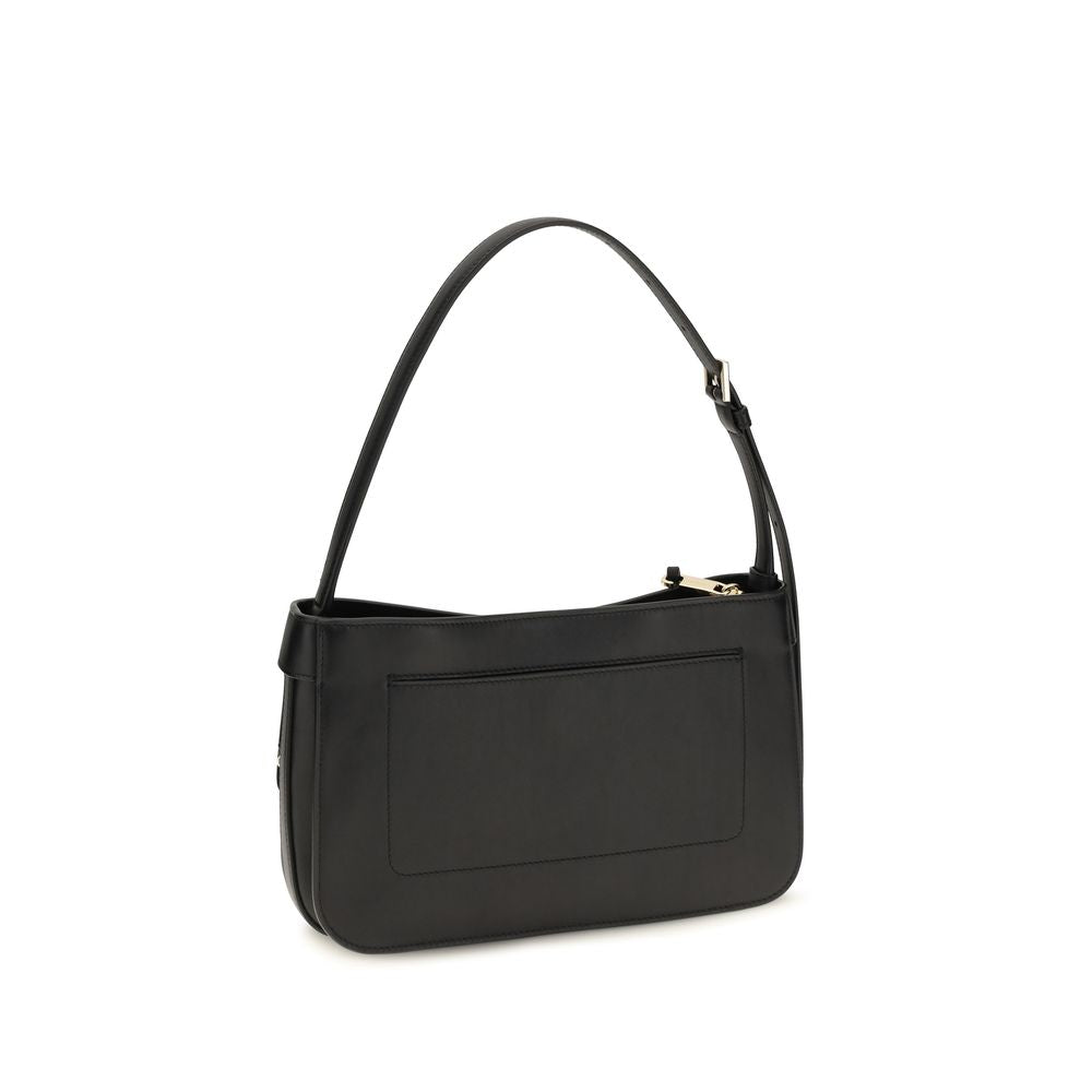 Mini Shoulder Clutch Bag by Ferragamo for women in bos taurus calf leather black features an effortlessly chic silhouette with a secure , ample external-pockets, and versatile shoulder-strap for effortlessly chic everyday luxury.